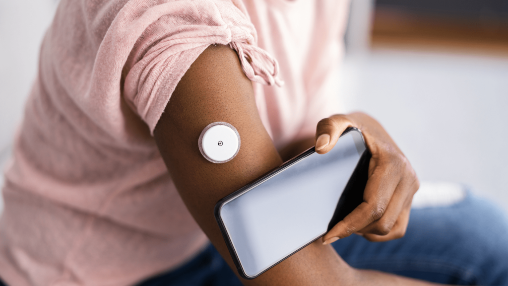 continuous glucose monitoring on arm